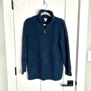 L.L. Bean Cozy Cloud Wool Blend Quarter Zip Fleece Soft Pullover Sweater Medium